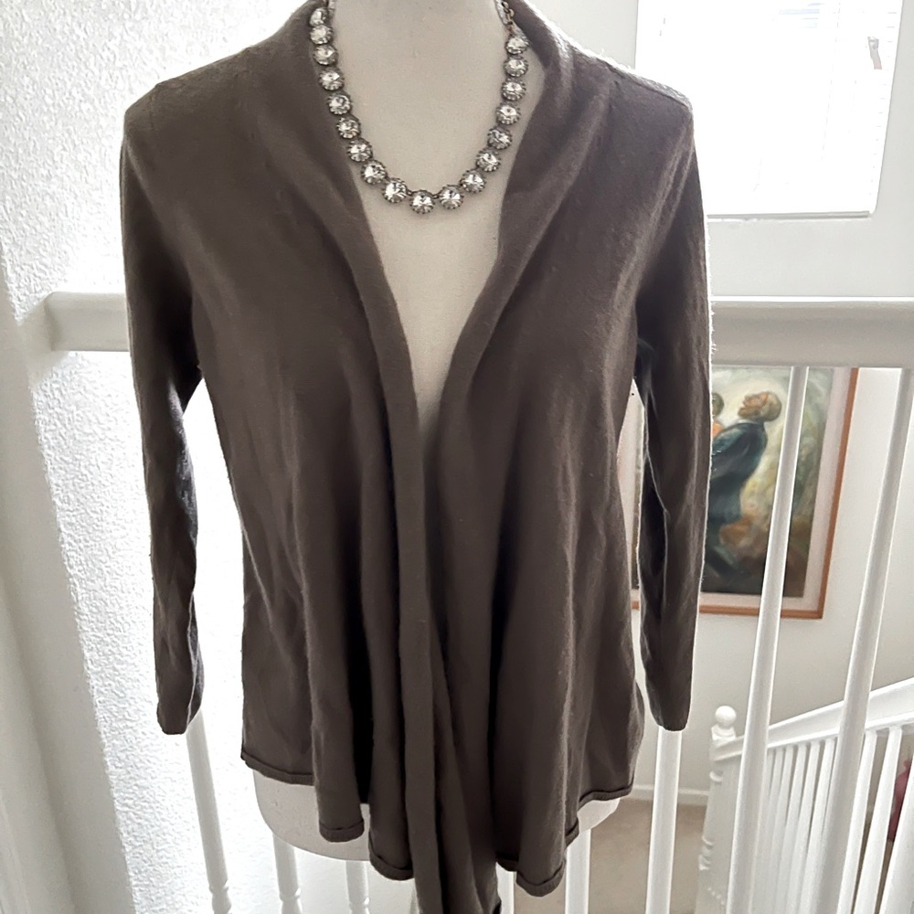Vince 100%Cashmere open front Taupe Cardigan